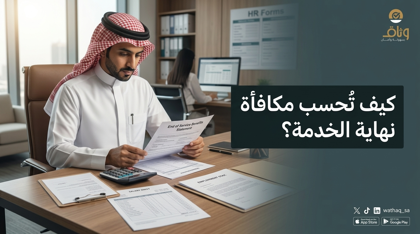 كيفية احتساب مكافأة نهاية الخدمة في نظام العمل السعودي وشروط استحقاقها (دليل قانوني عملي)
