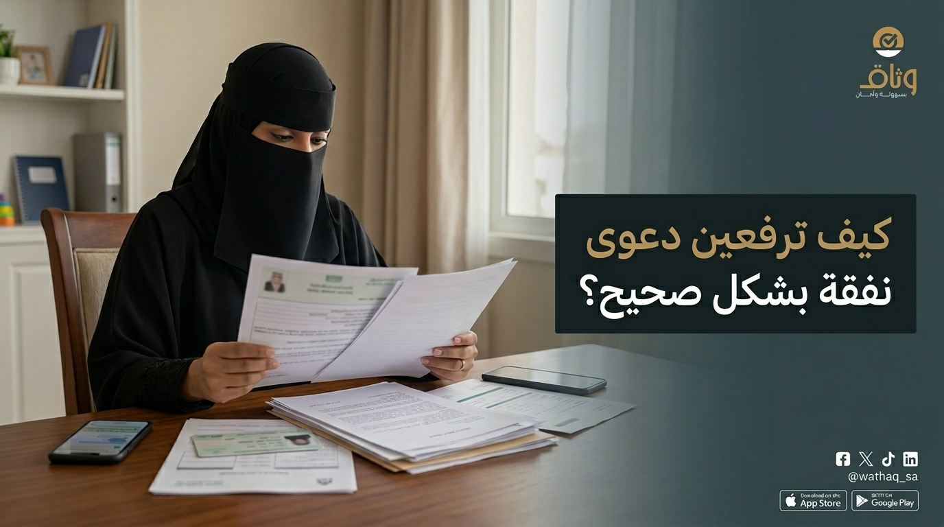 كيفية رفع دعوى نفقة في السعودية: الخطوات النظامية عبر ناجز والمستندات والتنفيذ